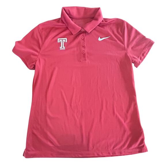 Nike Dri-Fit Temple University Red Classic Polo Shirt Top Men's Size Medium - Picture 1 of 6